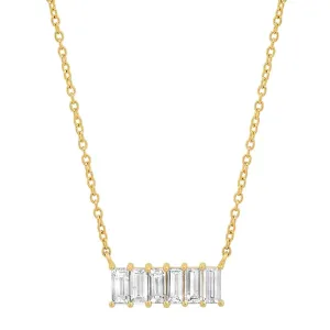 Diamond Baguette Staple Necklace