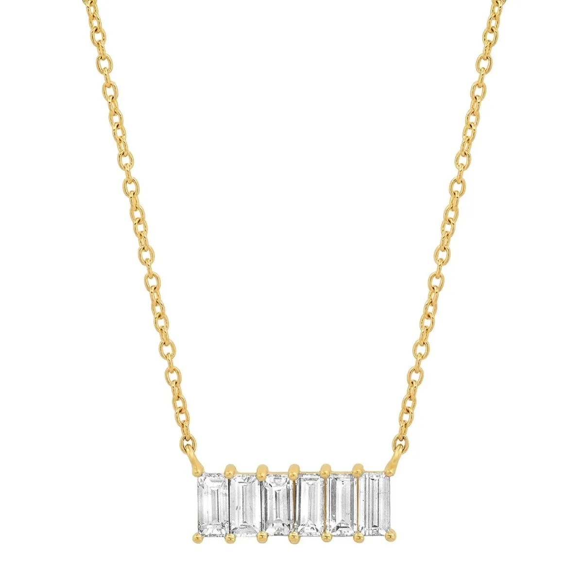 Diamond Baguette Staple Necklace