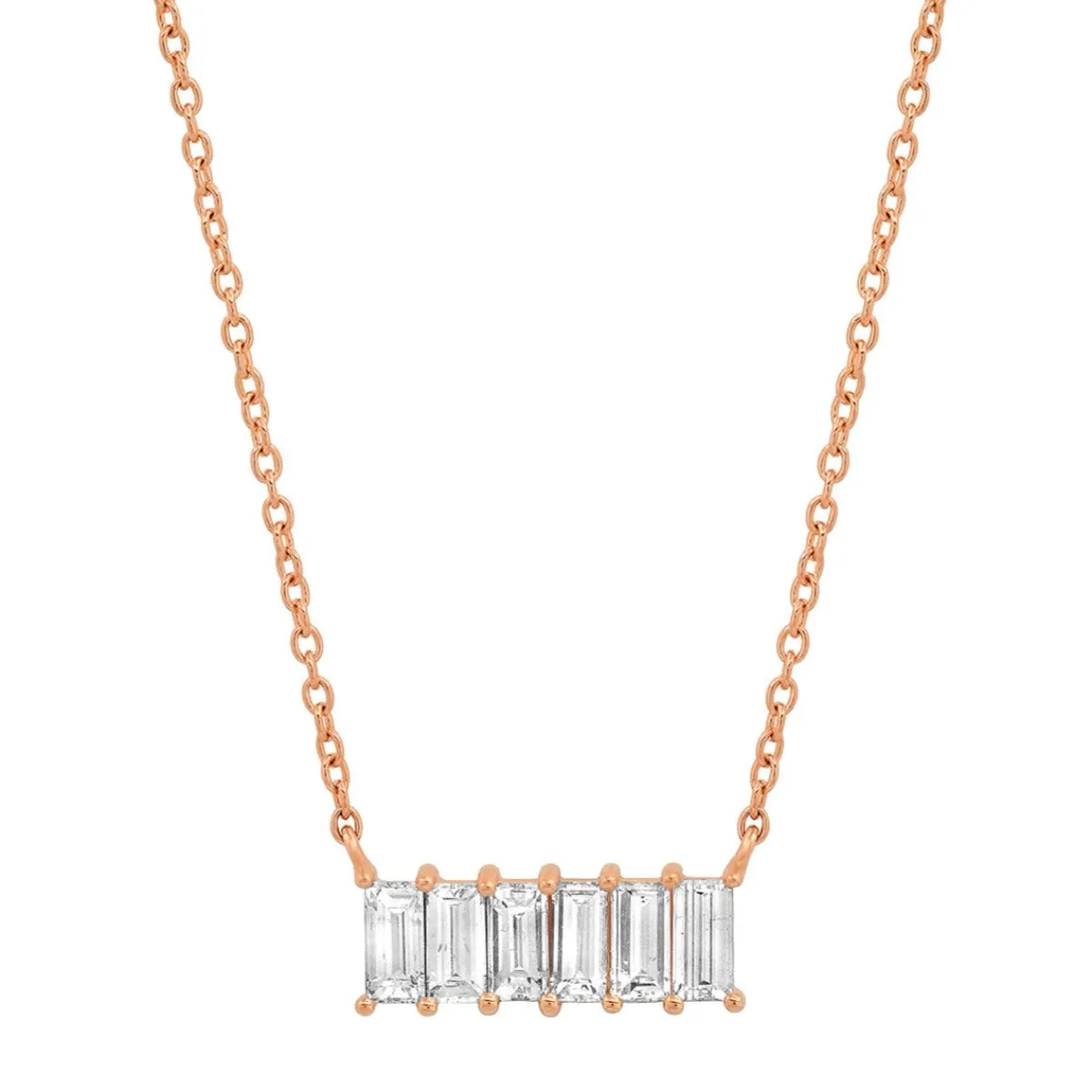 Diamond Baguette Staple Necklace
