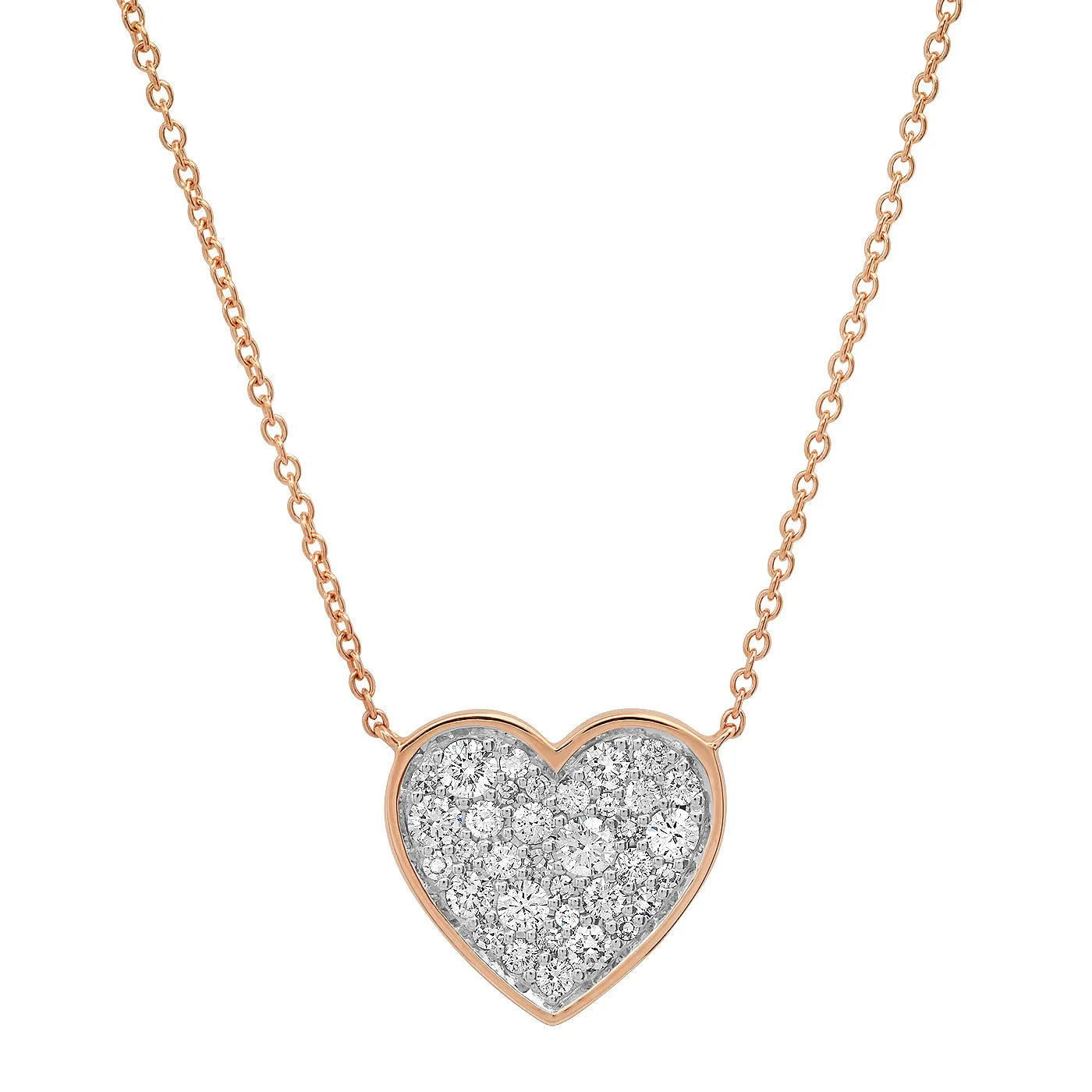 Diamond Bezel Set Heart Necklace