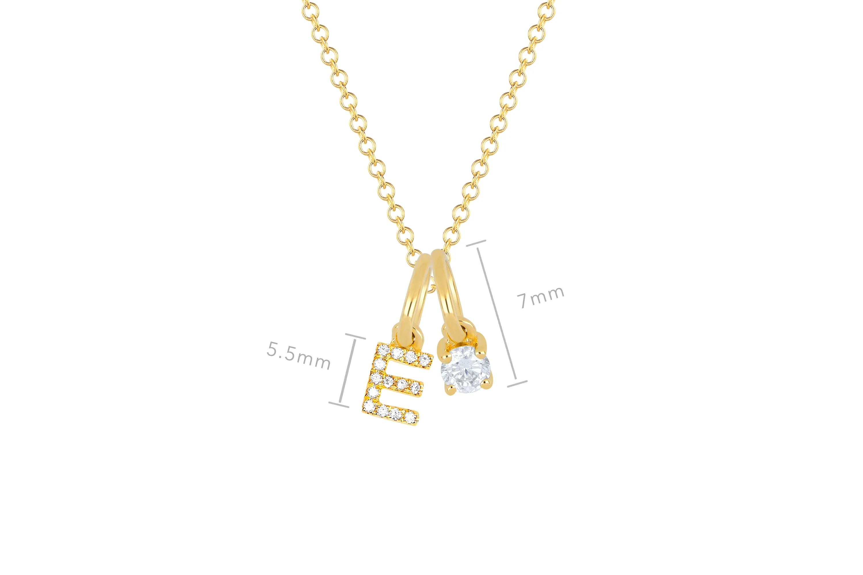 Diamond Birthstone Initial Charm Necklace