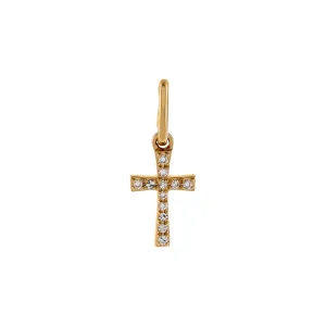 Diamond Cross Charm 14K