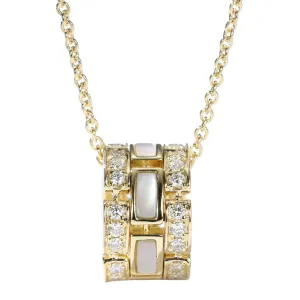 Diamond Cylinder Pendant with Mother of Pearl or Black Agate