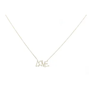 Diamond Graffiti LOVE Necklace