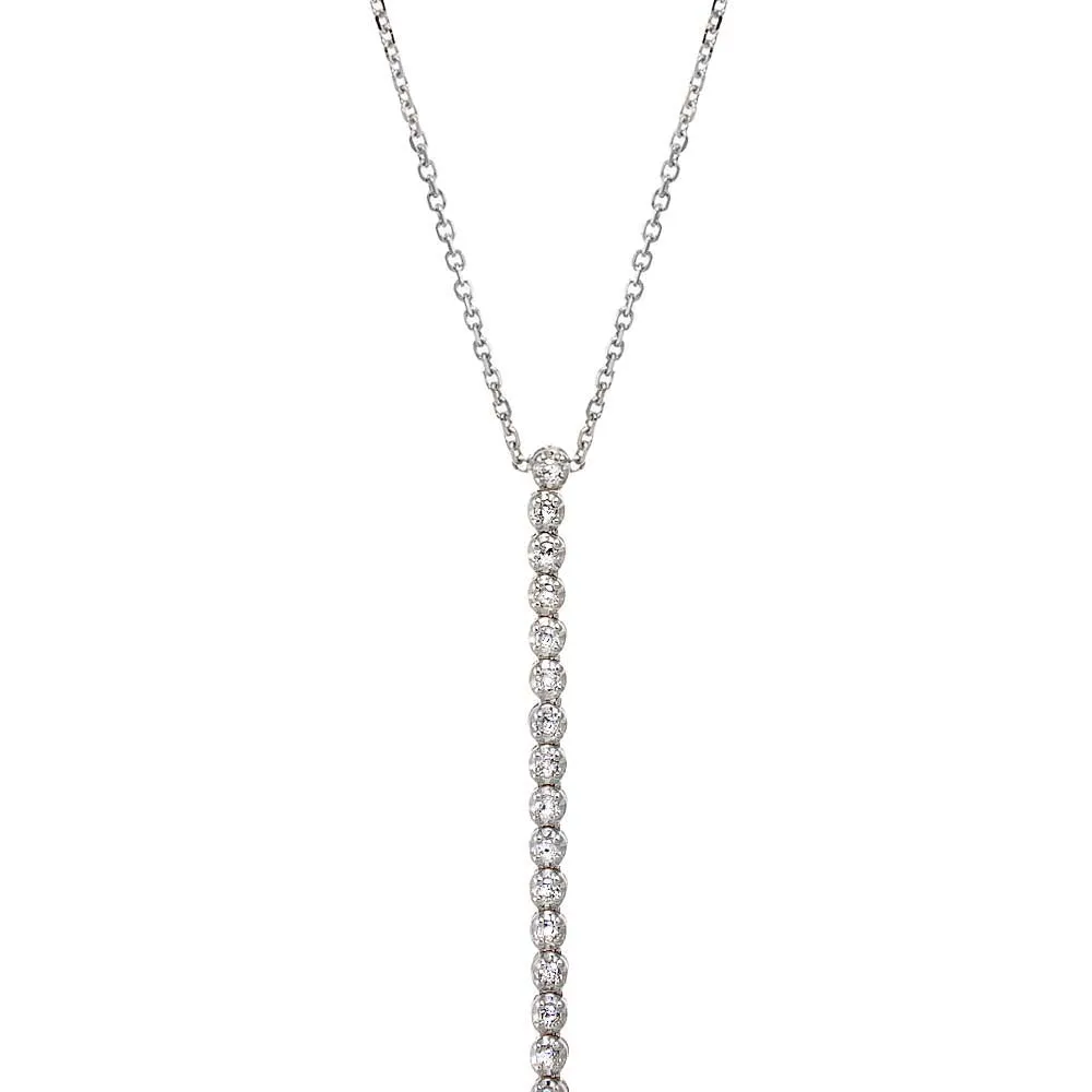 Diamond Half Carat Tennis Drop Lariat Necklace 14K