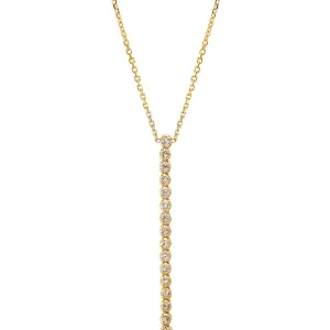 Diamond Half Carat Tennis Drop Lariat Necklace 14K