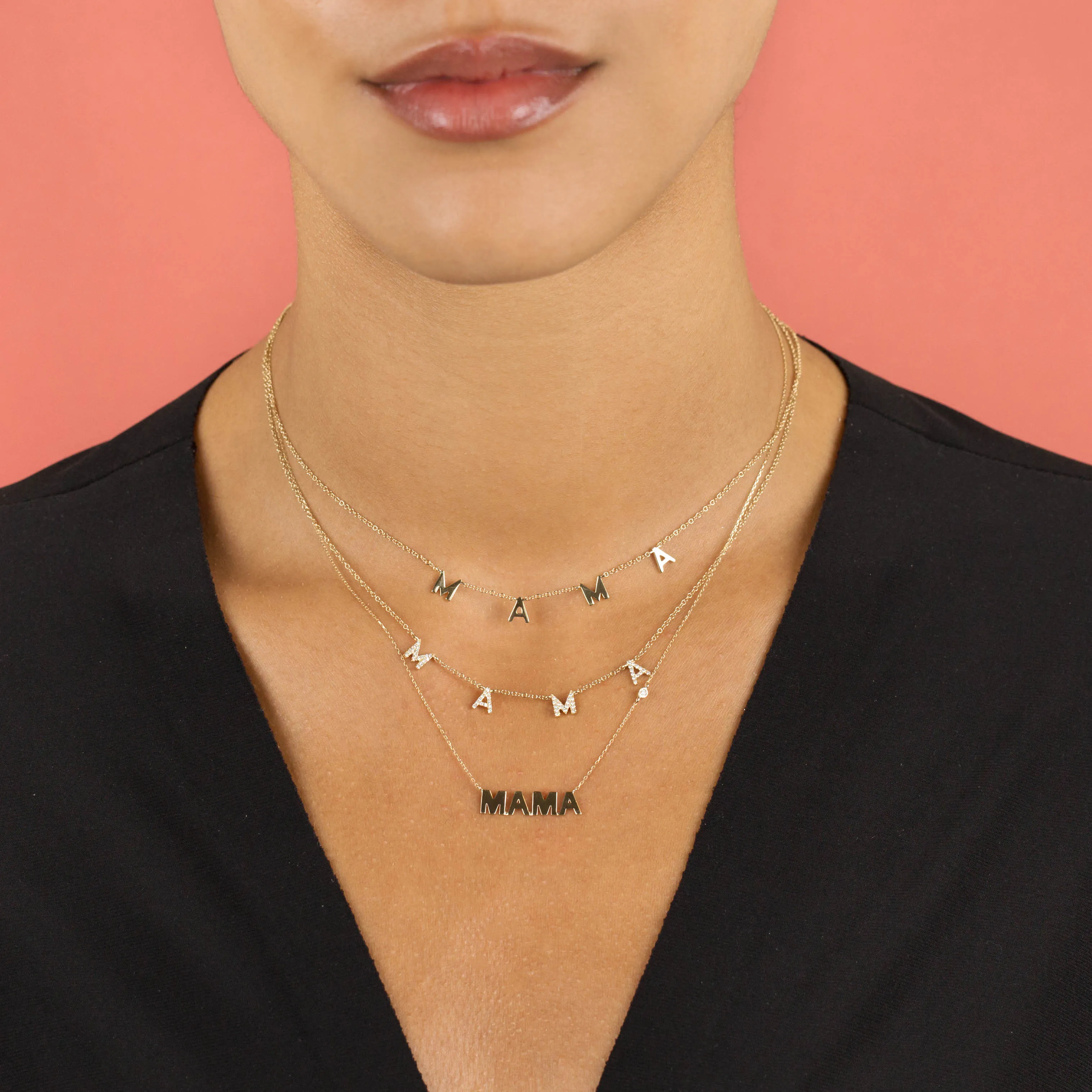 Diamond Mama Necklace 14K