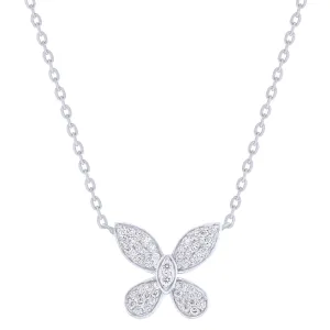 Diamond Pave Butterfly Necklace