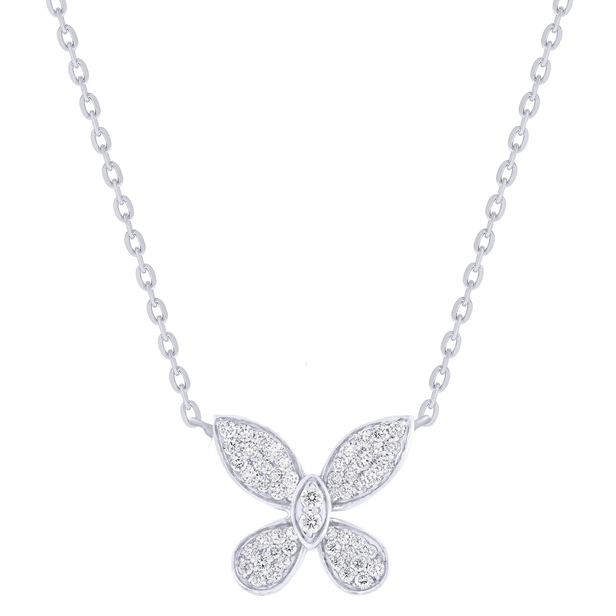Diamond Pave Butterfly Necklace