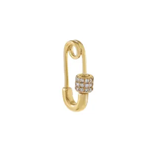 Diamond Safety Pin Toggle Charm 14K