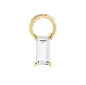 Diamond Topaz Charm 14K