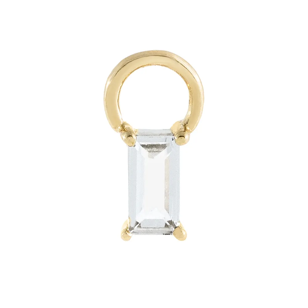 Diamond Topaz Charm 14K