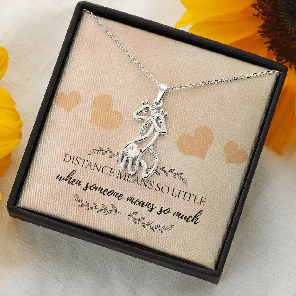 Distance Means So Little Giraffe Necklace