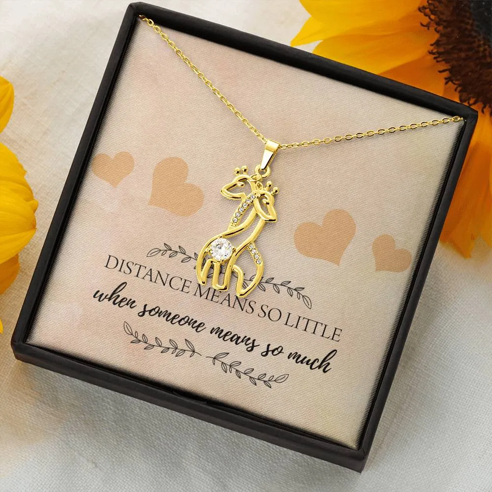 Distance Means So Little Giraffe Necklace
