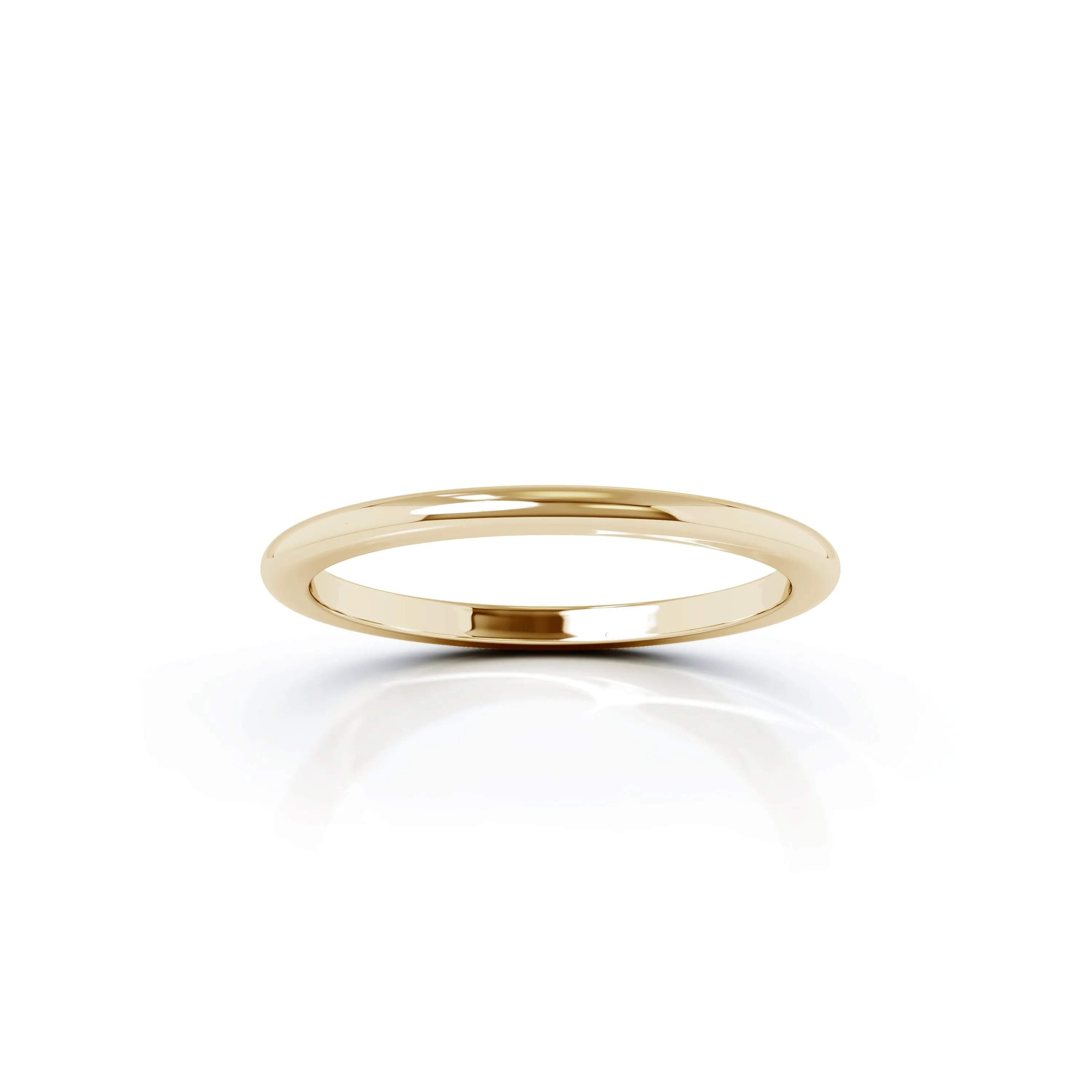 Domed Profile 1.5MM High Polished Wedding Band in 14K Gold