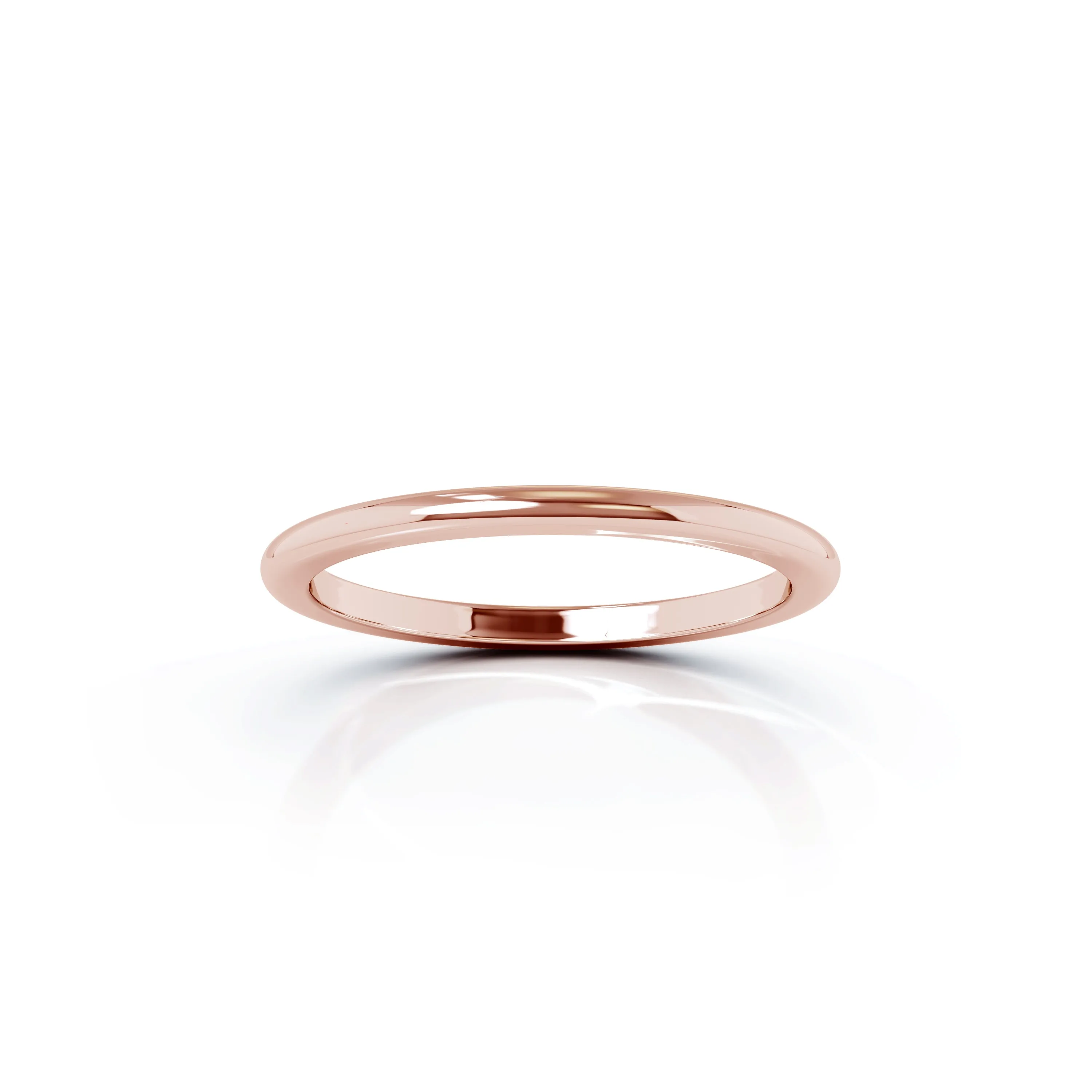 Domed Profile 1.5MM High Polished Wedding Band in 14K Gold