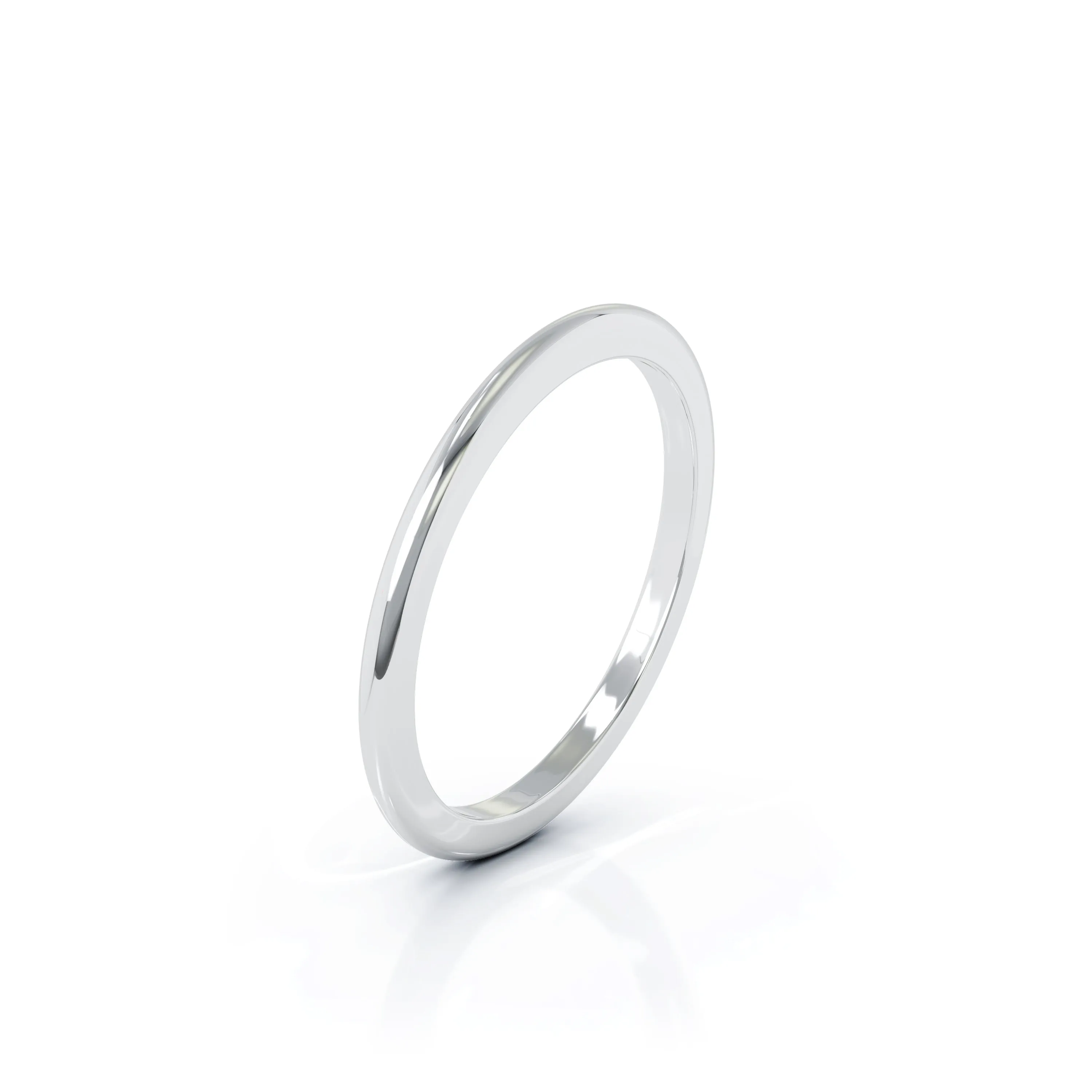 Domed Profile 1.5MM High Polished Wedding Band in 14K Gold