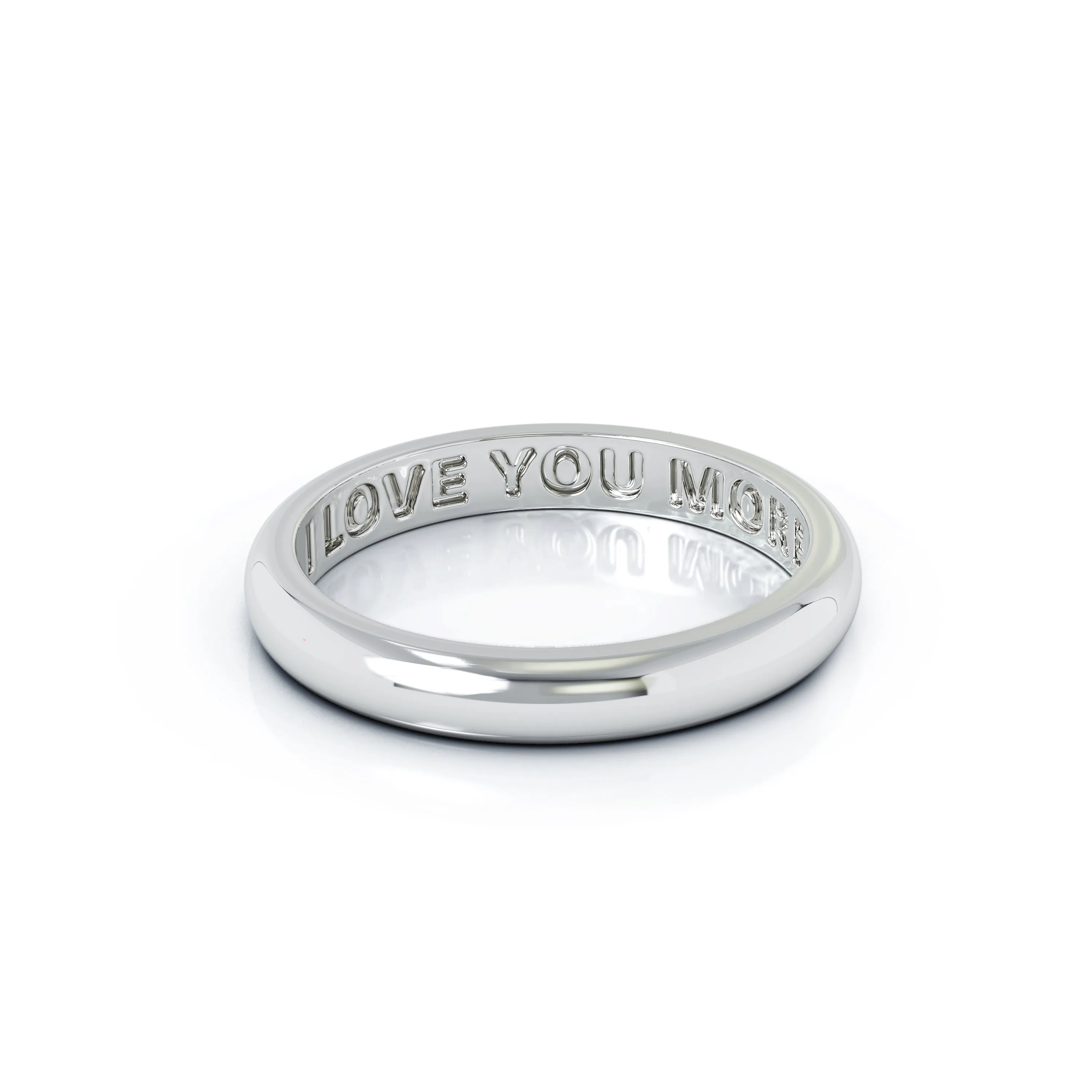Domed Profile 3MM High Polished Wedding Band in 14K Gold