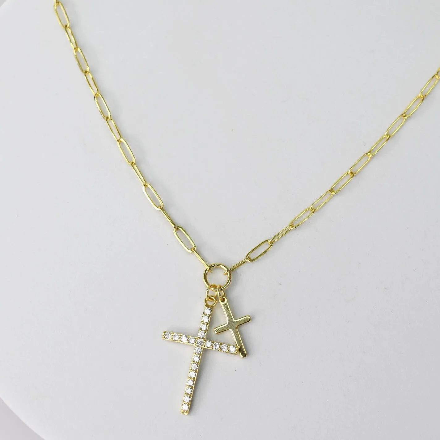 Double Cross Necklace