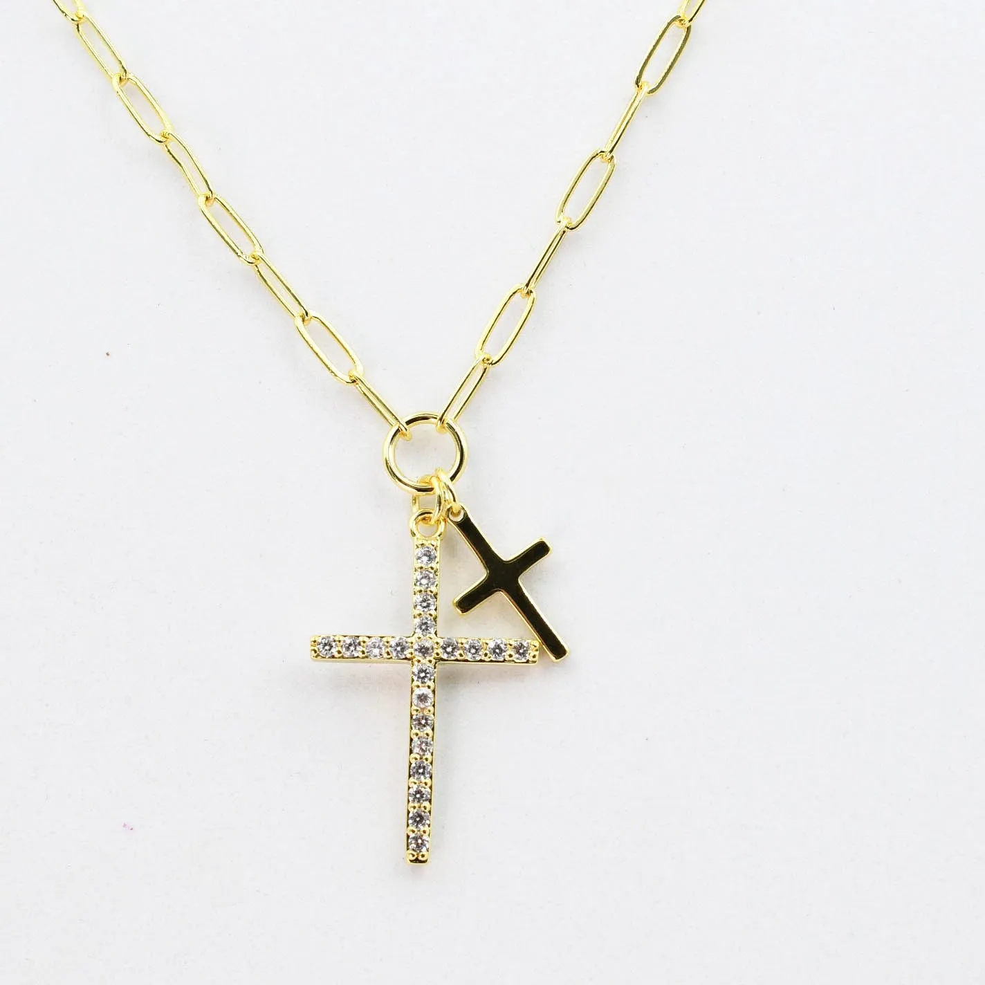 Double Cross Necklace