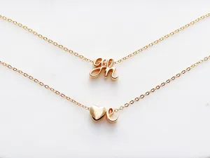 Double Cursive Initial Necklace