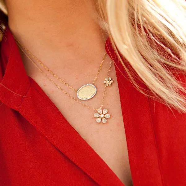 Double Floral Diamond Necklace