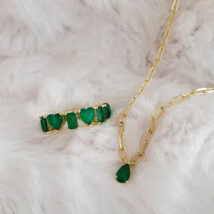 Drop Emerald Necklace