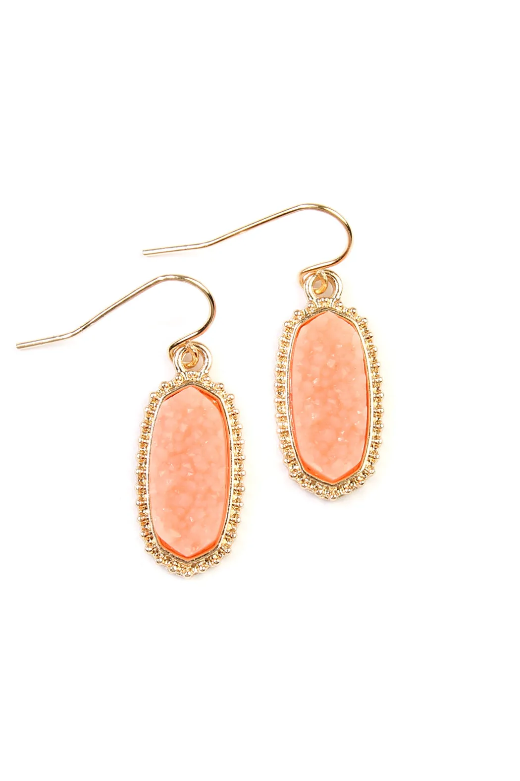 DRUZY STONE OVAL EARRINGS
