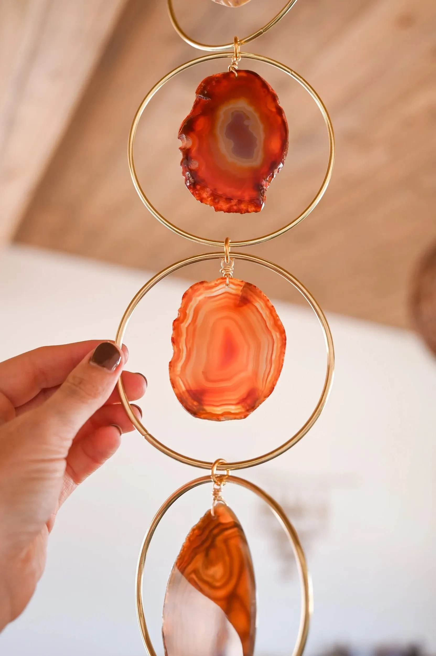 Earth Child Brown Agate Geode Hanging