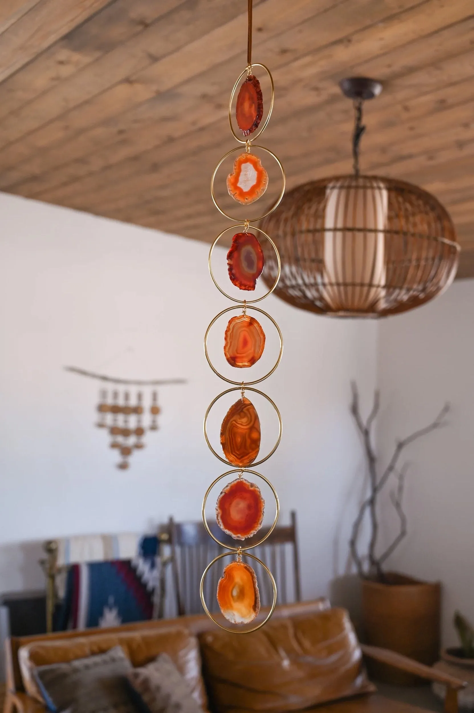 Earth Child Brown Agate Geode Hanging