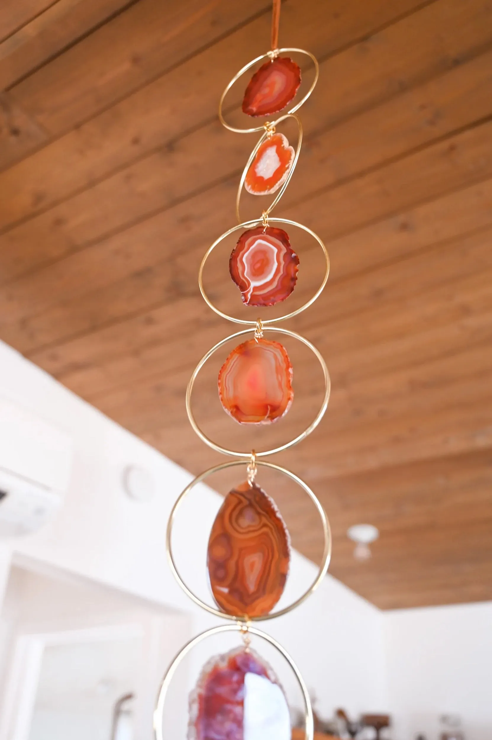 Earth Child Brown Agate Geode Hanging