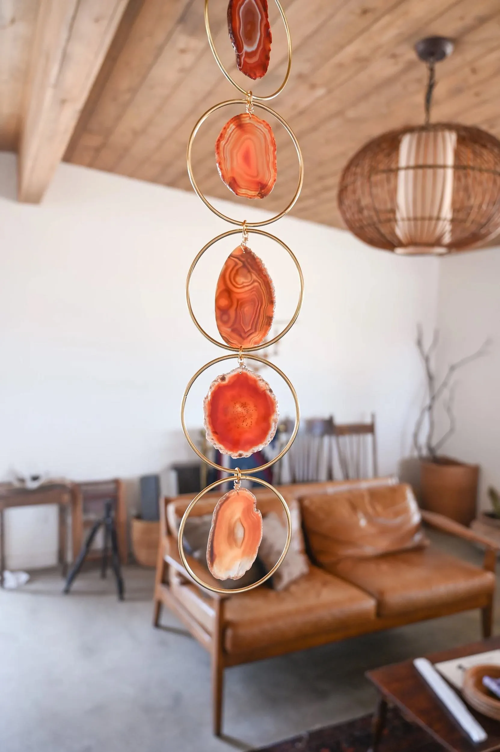 Earth Child Brown Agate Geode Hanging