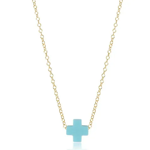 egirl 14" Necklace Gold - Signature Cross Gold Small Off White