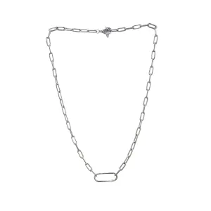 Elegance Rhodium Plated Sterling Silver Ultrafine Link Necklace