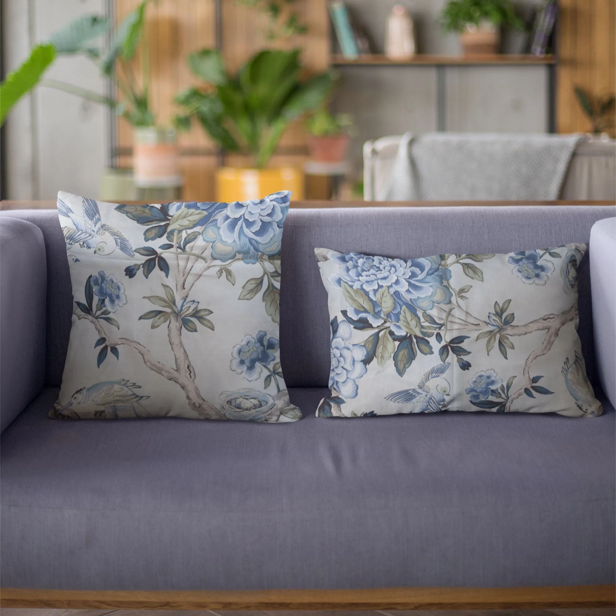 Elyssa Navy Brown and Cream Handmade Luxury Pillow