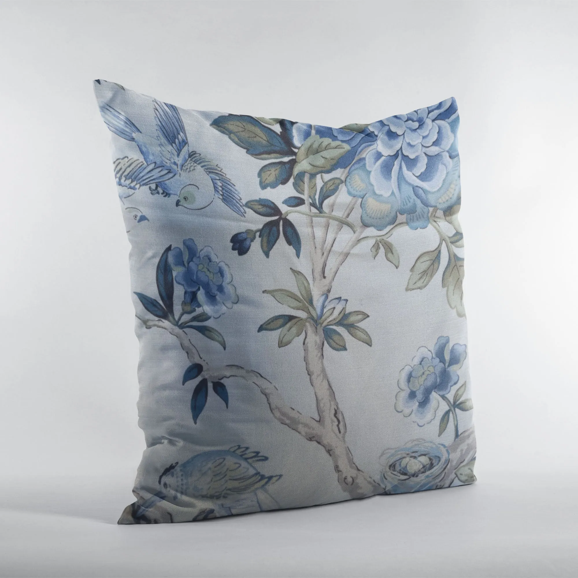 Elyssa Navy Brown and Cream Handmade Luxury Pillow