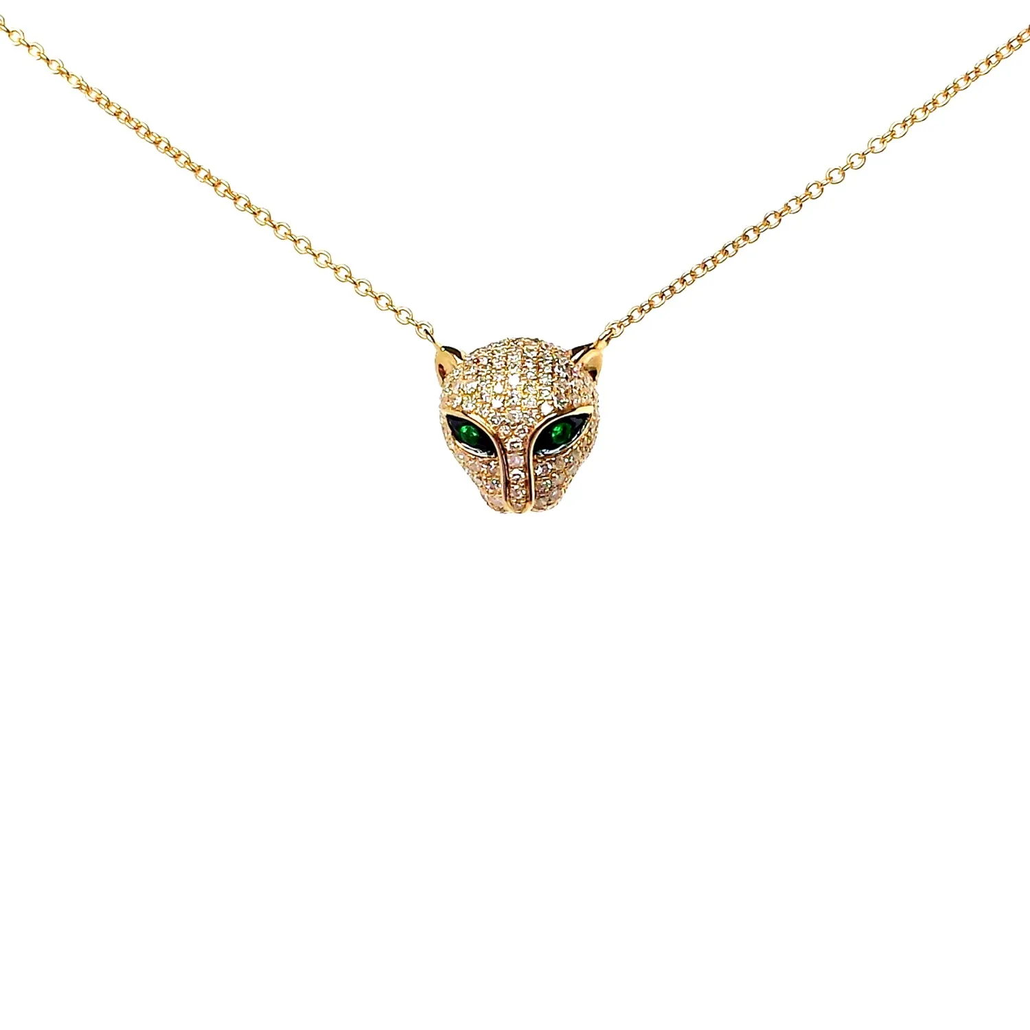 Emerald and Diamond Panther Necklace