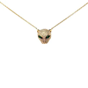 Emerald and Diamond Panther Necklace