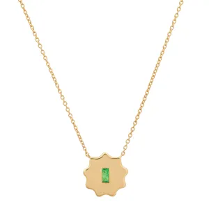 Emerald Baguette Round Form Necklace