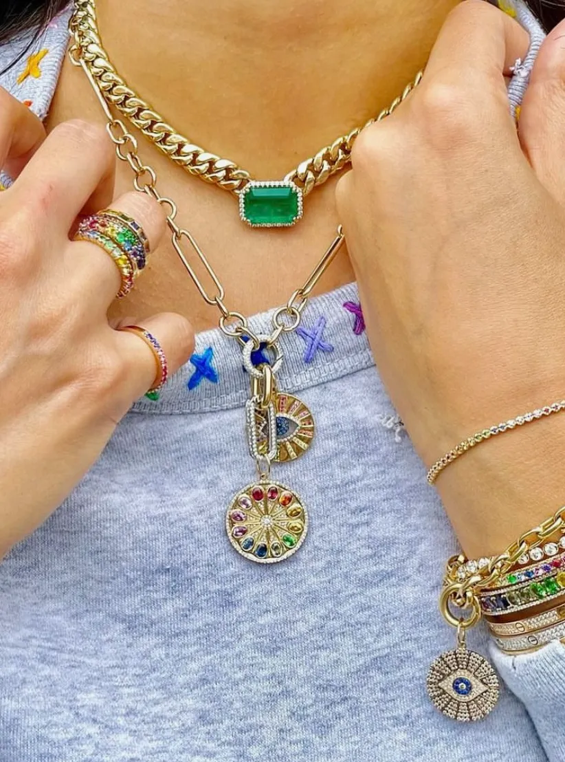 Emerald Halo Necklace