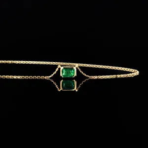 EMERALD SOLITAIRE BEZEL NECKLACE