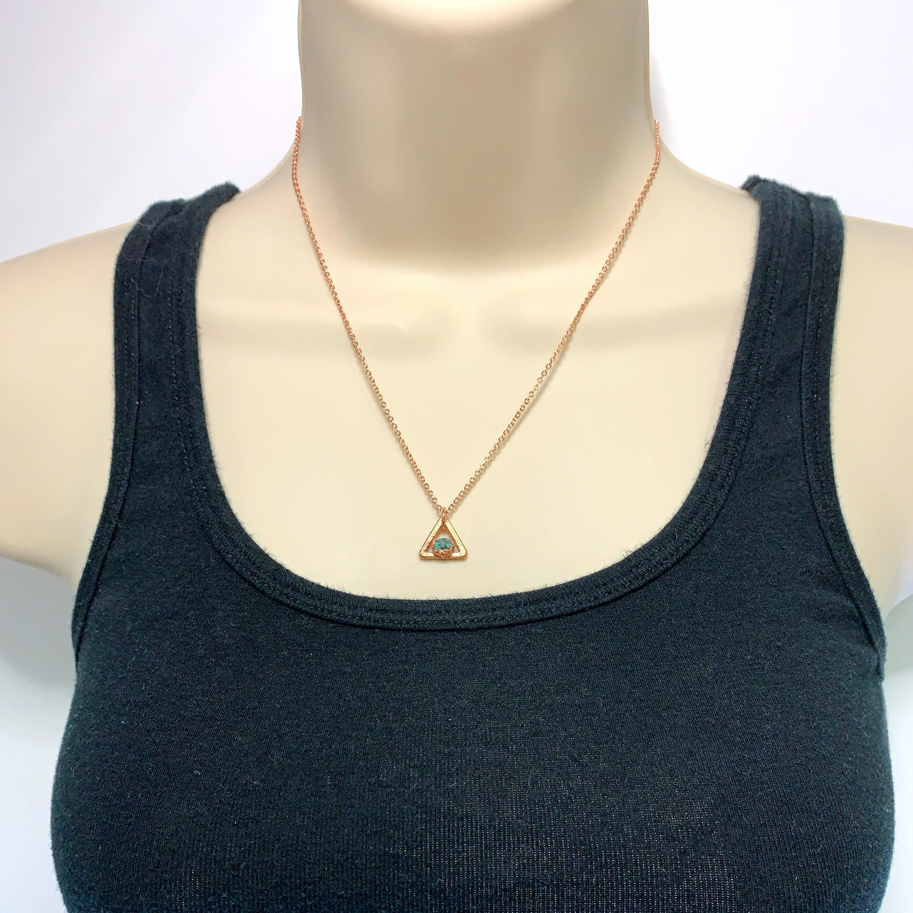 Emerald Triangle Necklace | May Birthstone
