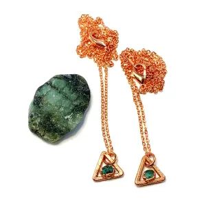 Emerald Triangle Necklace | May Birthstone