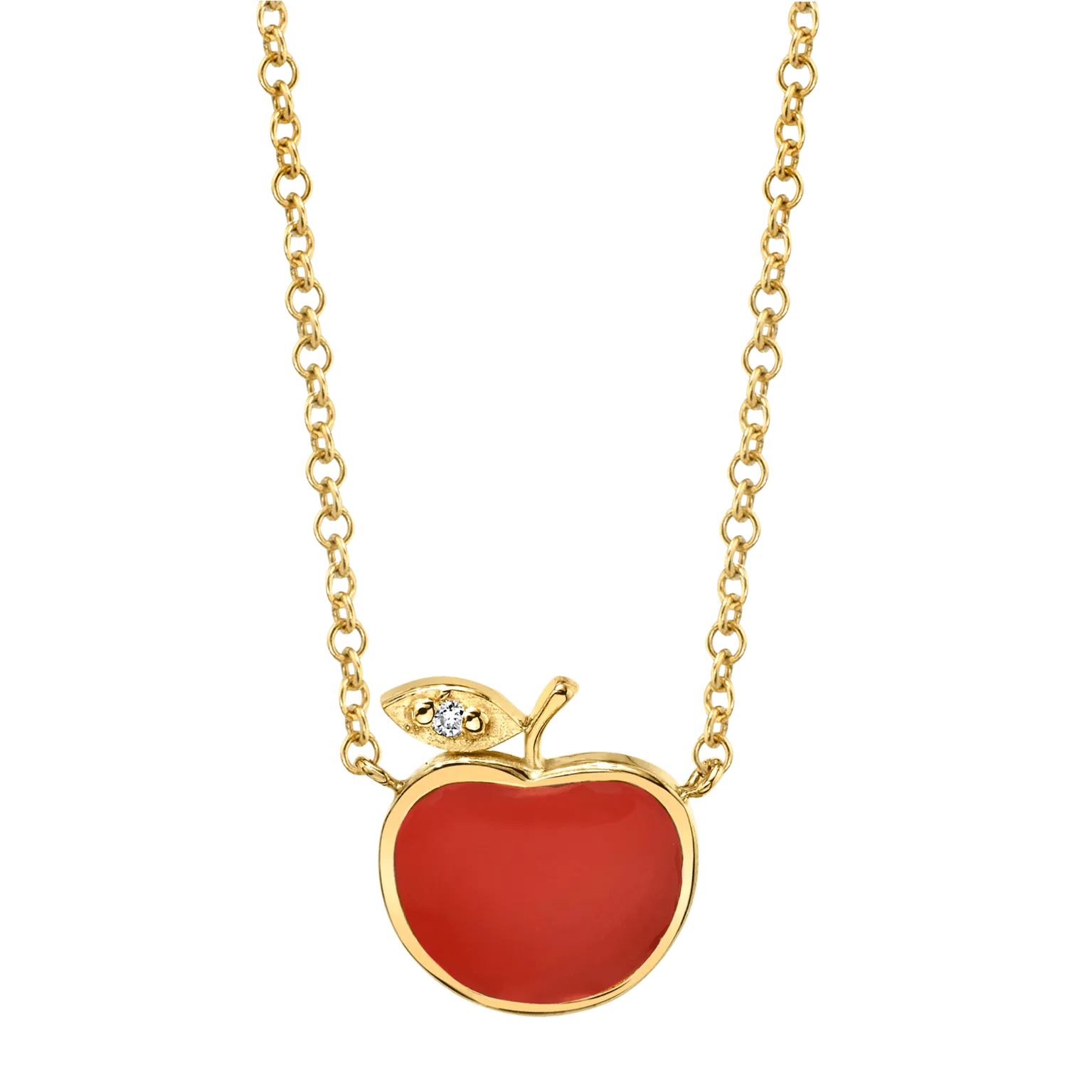 Enamel Apple Necklace