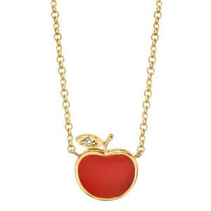 Enamel Apple Necklace