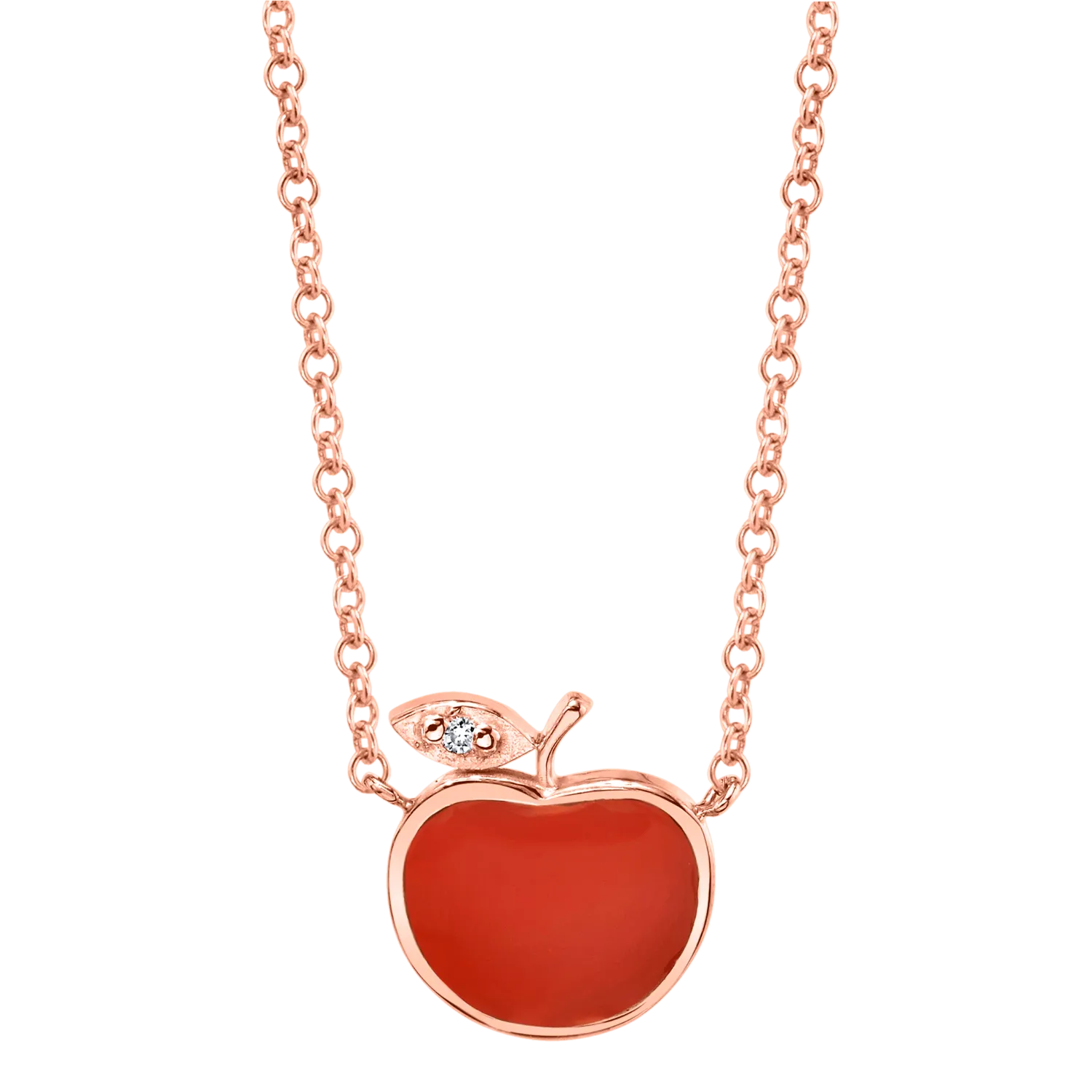 Enamel Apple Necklace