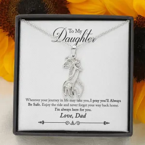 Enjoy the journey-Giraffe Necklace for Daughter, From Dad