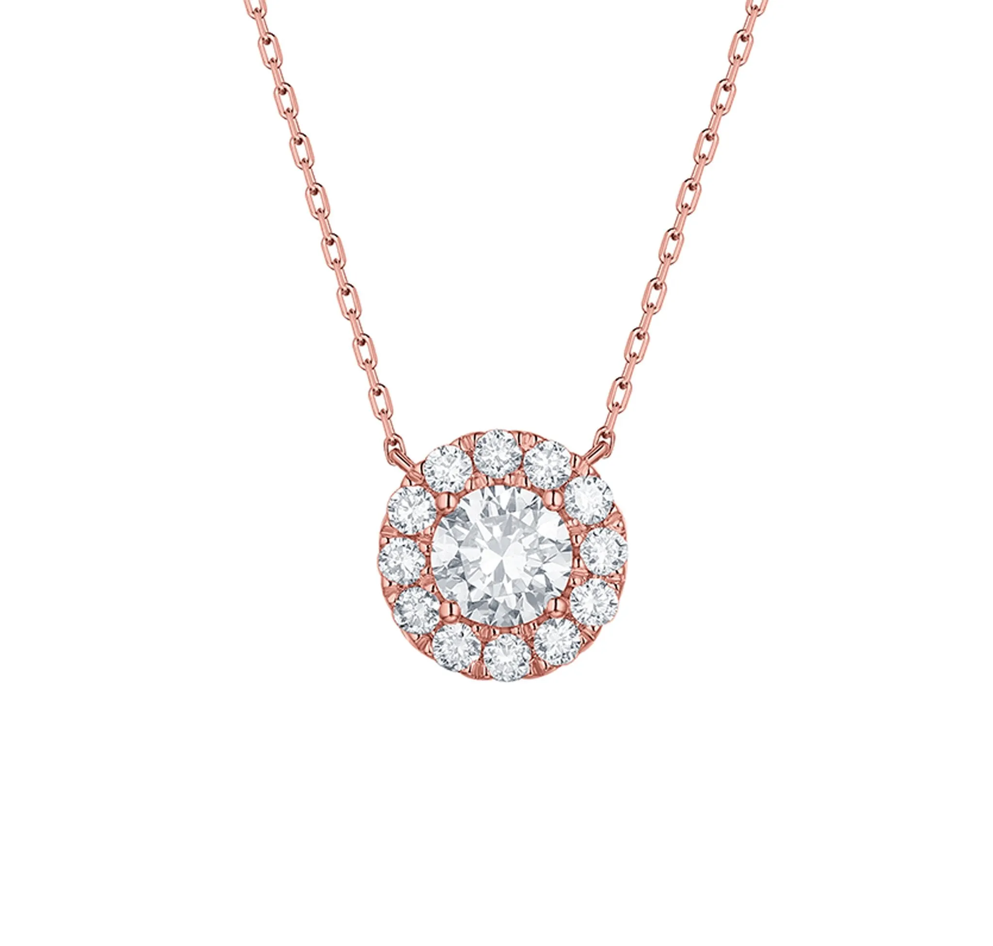 Essentials 1.05ct Halo Necklace <br> NL-00093WHT