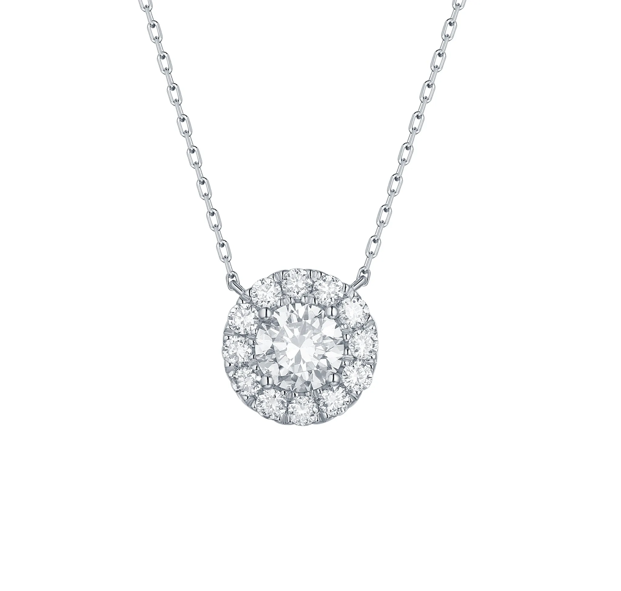 Essentials 1.05ct Halo Necklace <br> NL-00093WHT