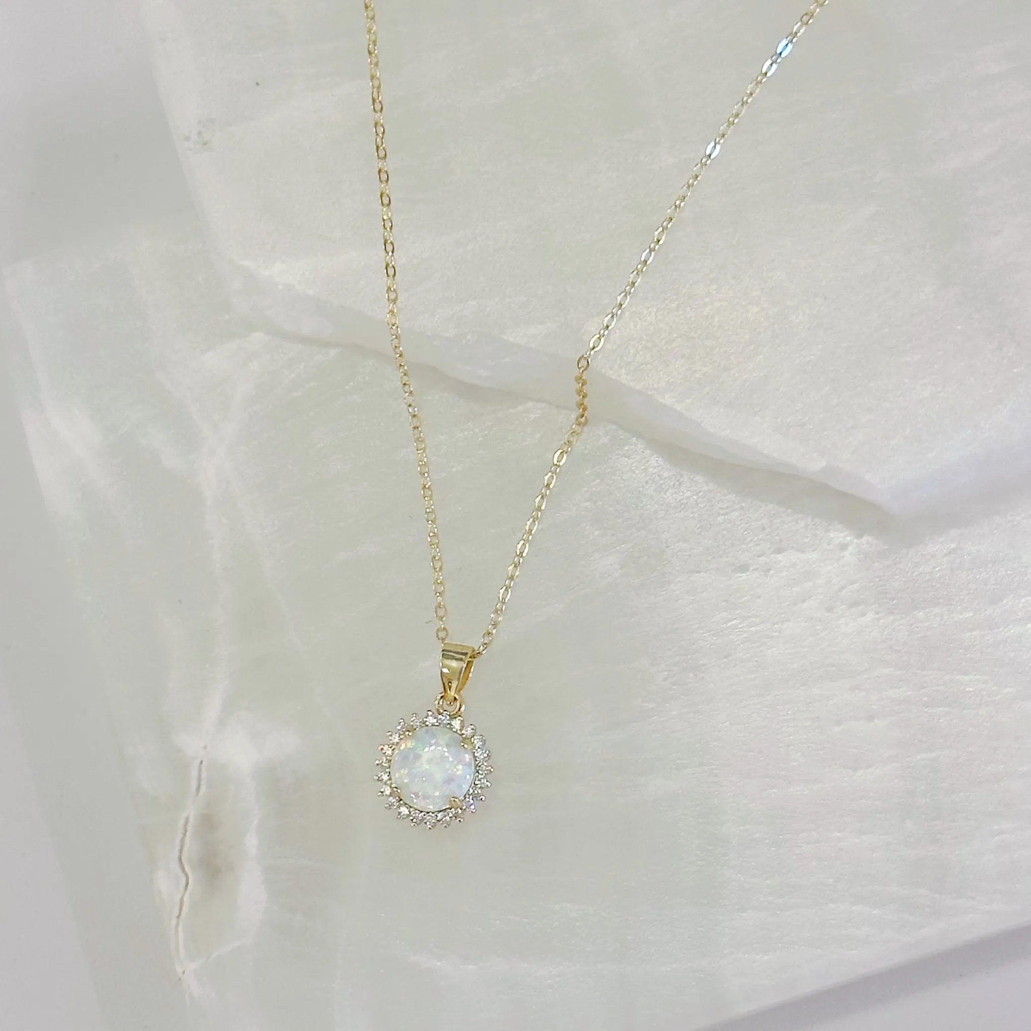 FIRE OPAL CRYSTAL STUD necklace